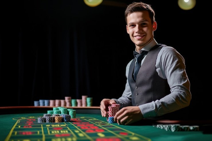 Pengguna menikmati akses hiburan casino dan olahraga melalui ponsel dengan antarmuka responsif